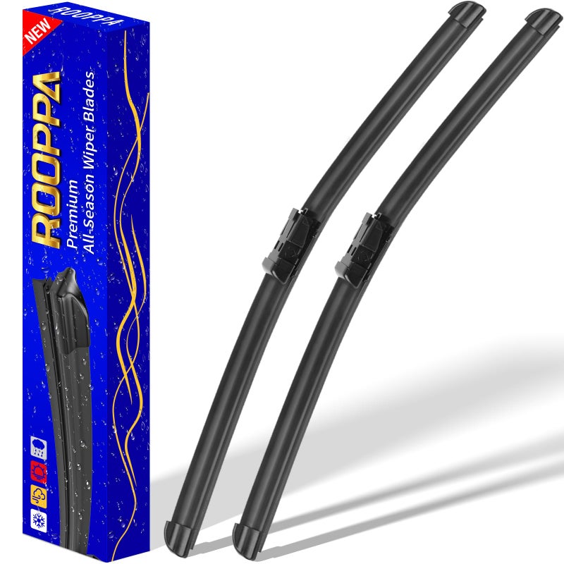 Rooppa 2 wipers Factory Replacement for 2014-2018 Chevy Chevrolet Silverado GMC Sierra Original Equipment Replacement Front Wiper Blades - 22"/22" (Set of 2) Top Lock - Image 1